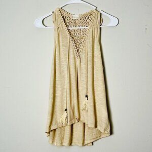 Altard State Crochet Tank Top Women's Small Cream Tunic Sleeveless Boho Festival